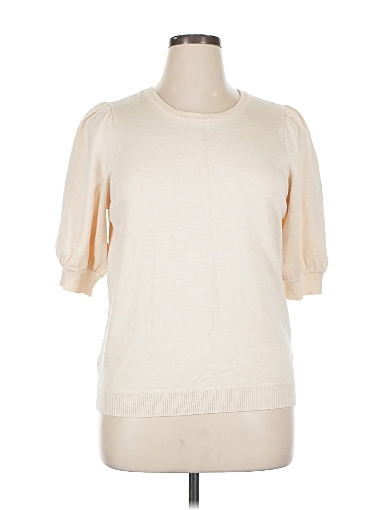 Pre-owned Marled By Reunited Short Sleeve Turtleneck In White