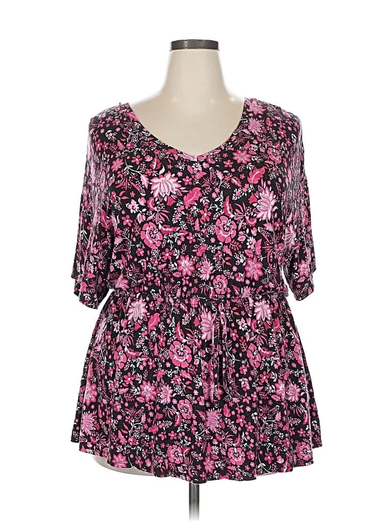 Pre-owned Lane Bryant 3/4 Sleeve Blouse In Pink