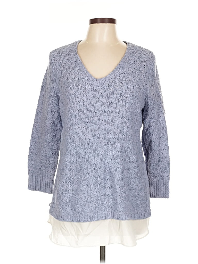 Pre-owned Ann Taylor Loft Outlet Pullover Sweater In Blue