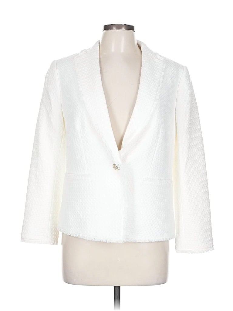Pre-owned Ann Taylor Blazer Jacket In White