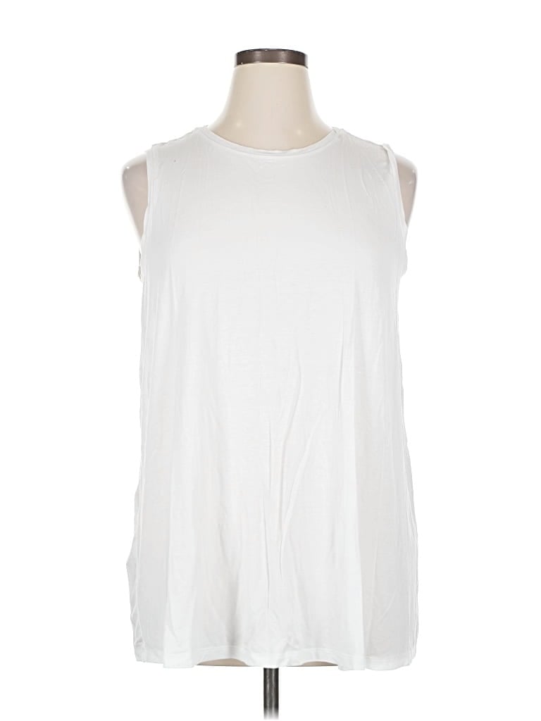 Pre-owned Eileen Fisher Sleeveless T-shirt In White