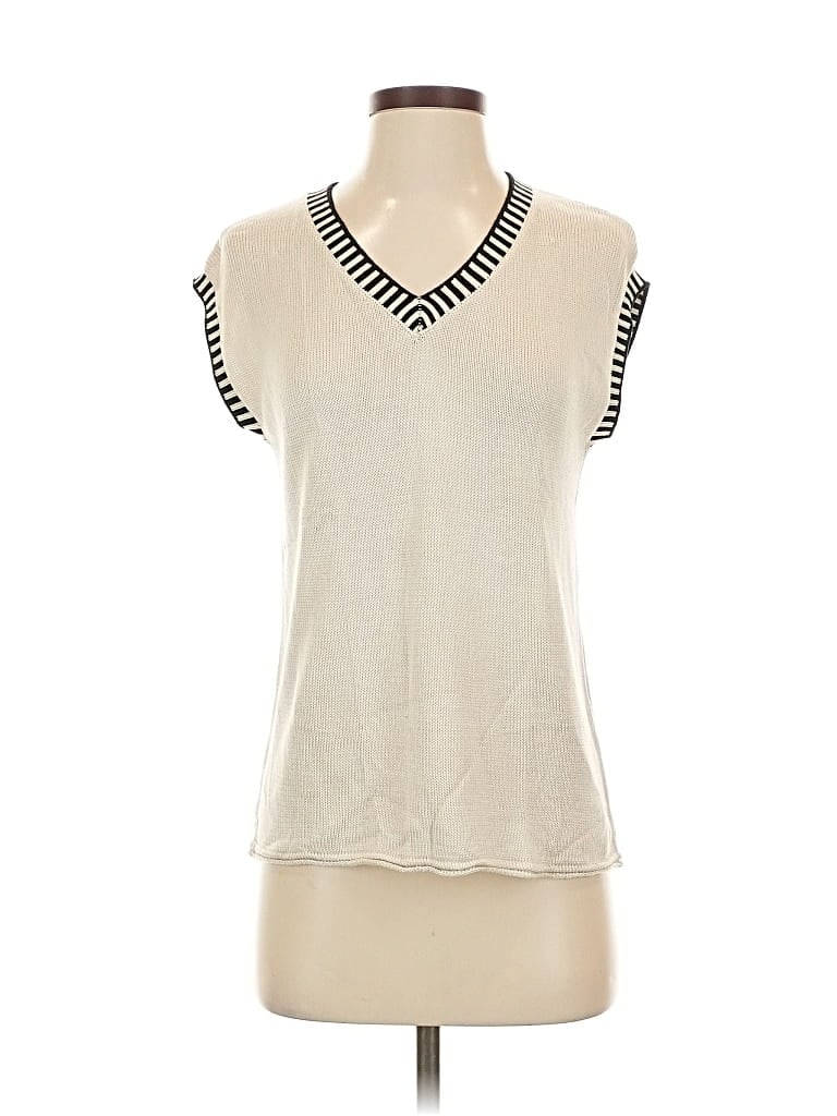 Pre-owned Unbranded Sleeveless T-shirt In White