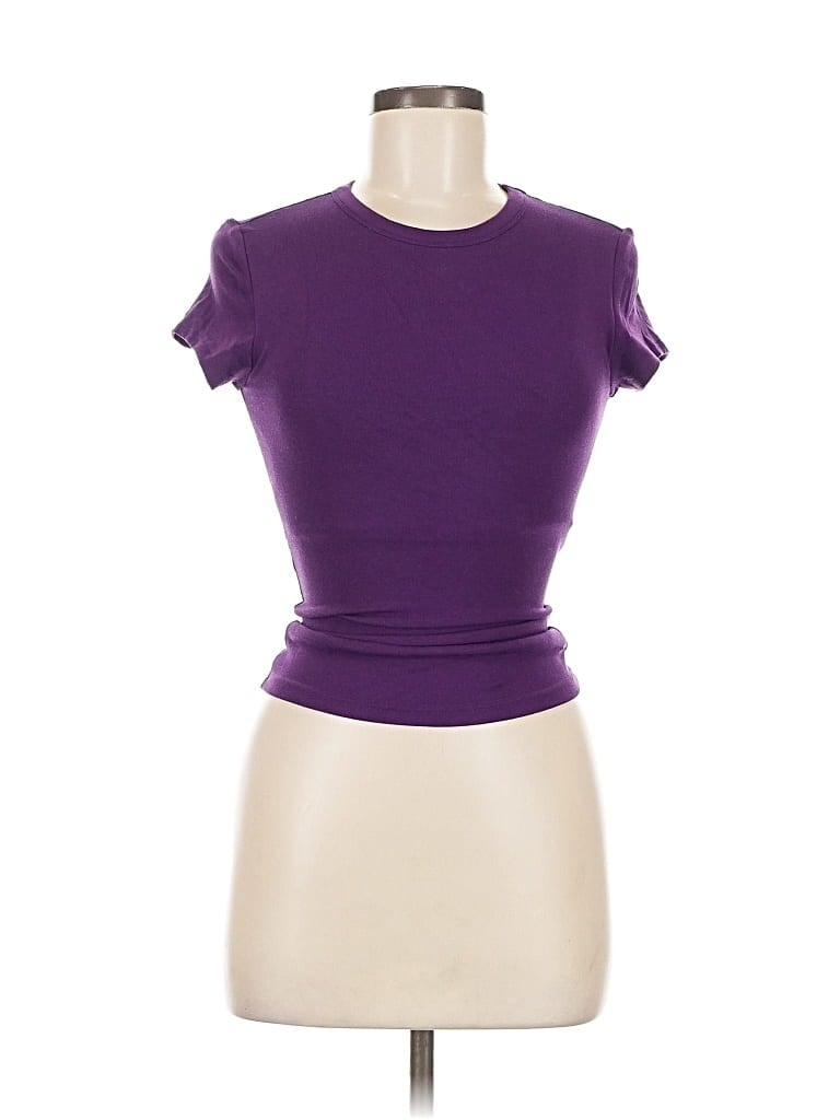 Pre-owned Unbranded Short Sleeve T-shirt In Purple