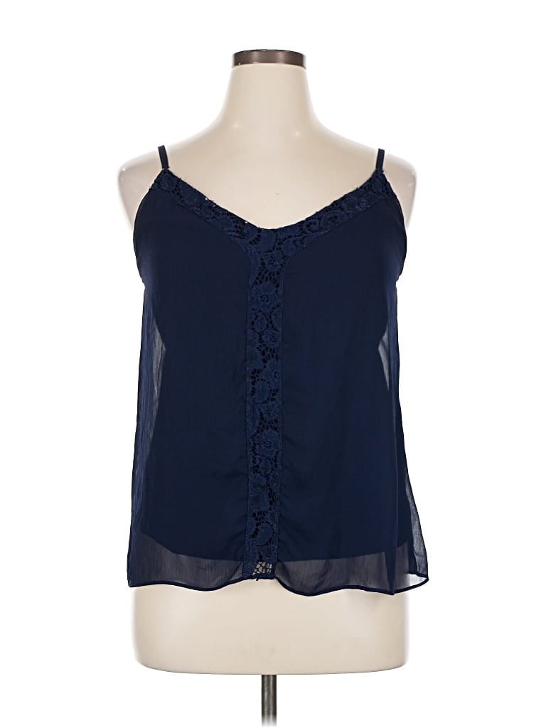 Pre-owned Ny & C Tank Top Blue Sweetheart Neckline Tops
