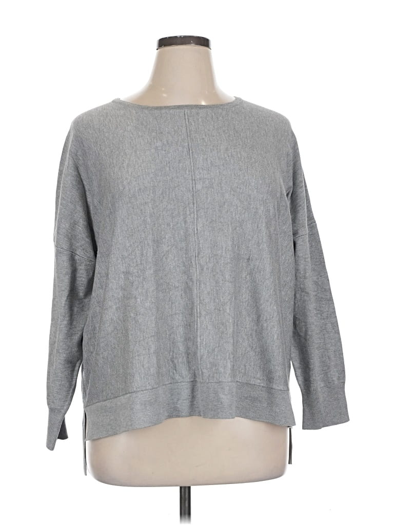 Pre-owned Adrianna Papell Pullover Sweater In Gray
