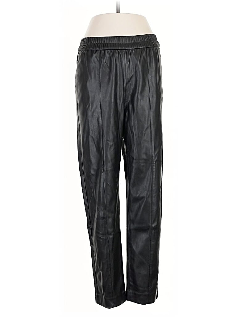 Pre-owned Ann Taylor Faux Leather Pants In Black