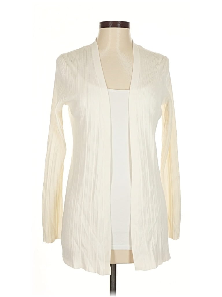 Pre-owned Banana Republic Factory Store Cardigan Sweater In White