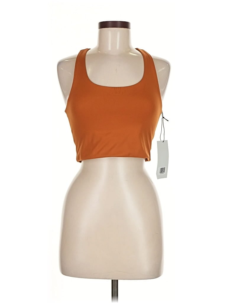 Girlfriend Collective Tank Top Orange Halter Neckline Tops In Brown