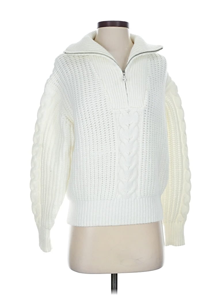 Pre-owned Moon River Pullover Sweater In White