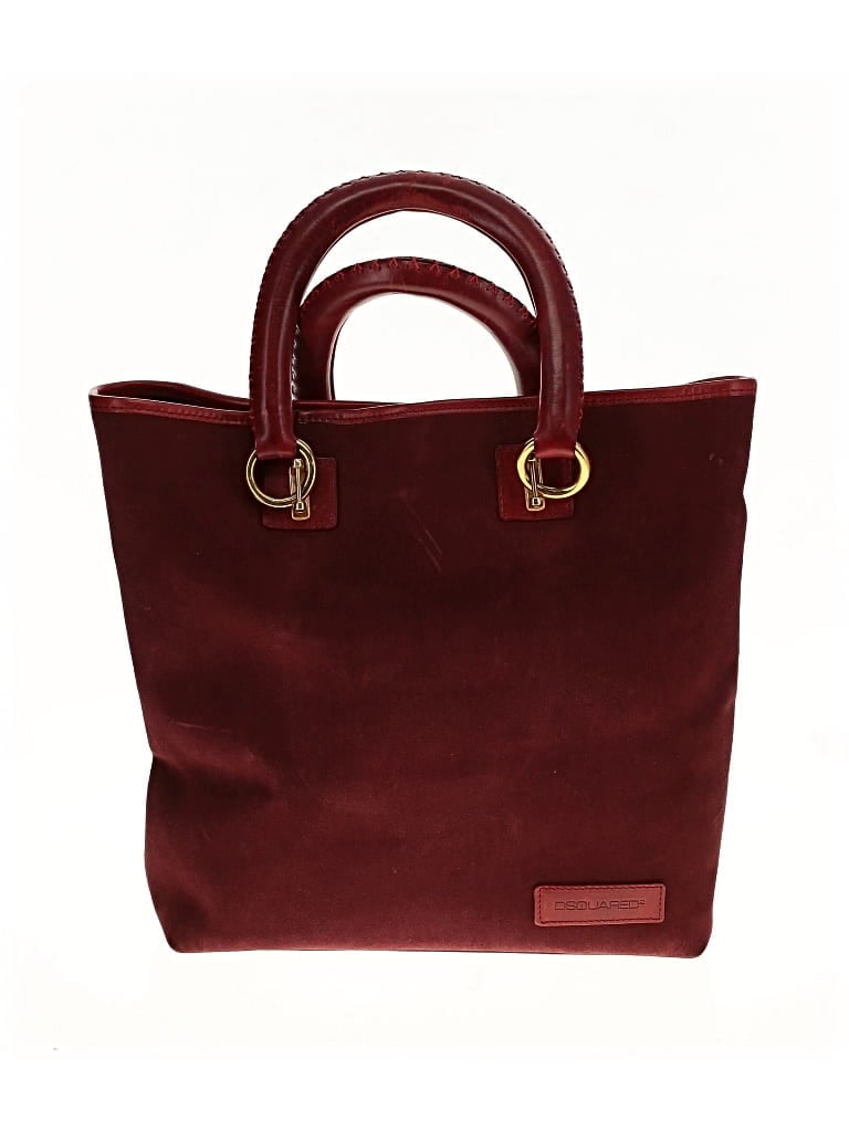 Pre-owned Dsquared2 Leather Tote Bag In Burgundy