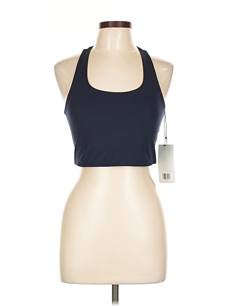 Girlfriend Collective Tank Top Blue Halter Neckline Tops