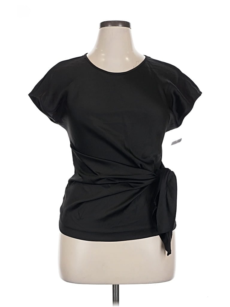 Pre-owned Max Studio Short Sleeve Top Black Cowl Neck Tops