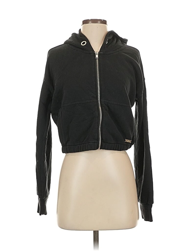 Pre-owned Abercrombie & Fitch Zip Up Hoodie In Black