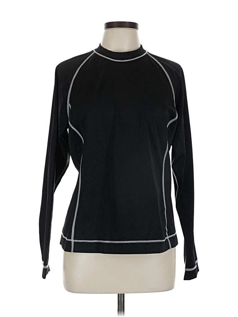 Pre-owned Lands' End Long Sleeve T-shirt In Black