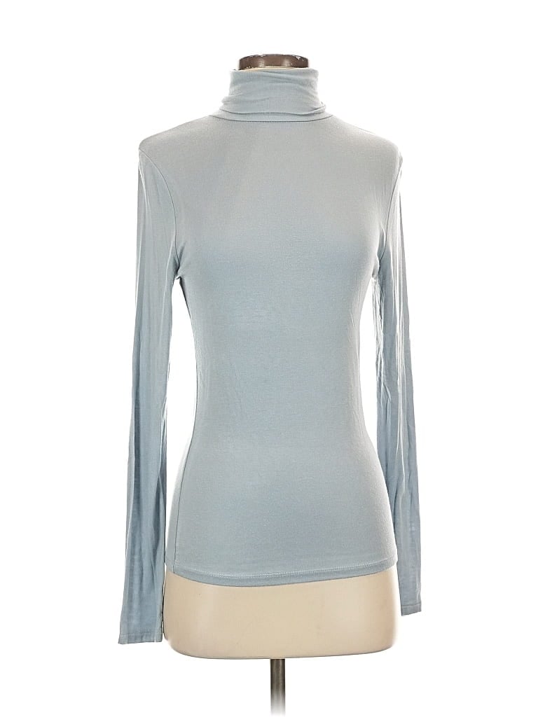 Pre-owned Double Zero Long Sleeve Turtleneck In Blue