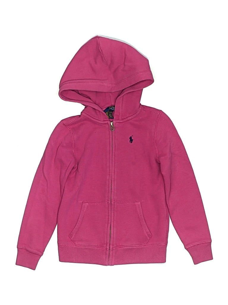 Pre-owned Polo By Ralph Lauren Kids' Zip Up Hoodie In Pink