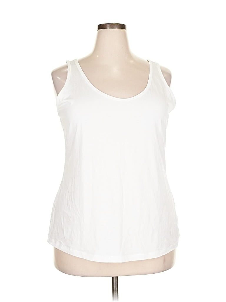 Pre-owned Old Navy Tank Top White Cold Shoulder Neckline Tops