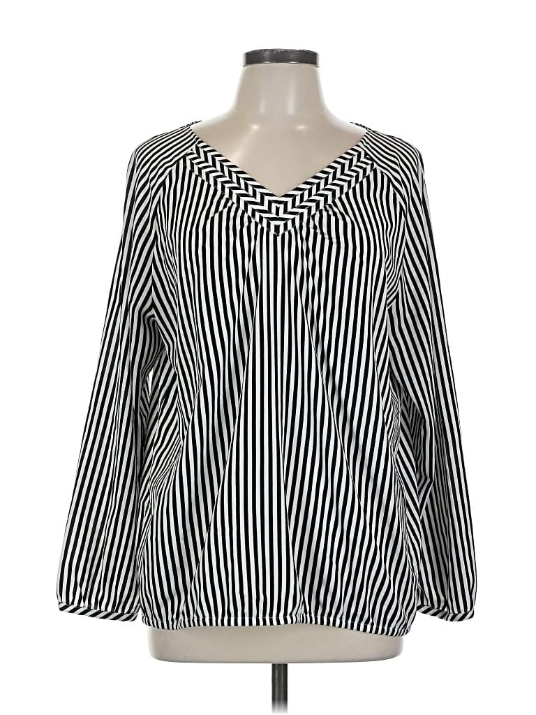 Pre-owned Chico's Long Sleeve Blouse In Black