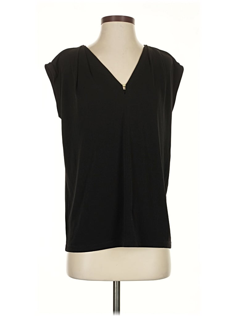 Pre-owned Ann Taylor Sleeveless Blouse In Black