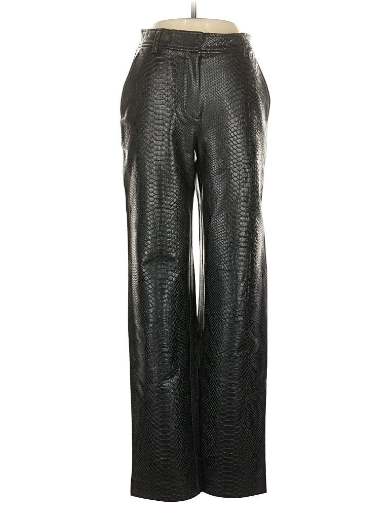 Pre-owned Babaton Faux Leather Pants In Black