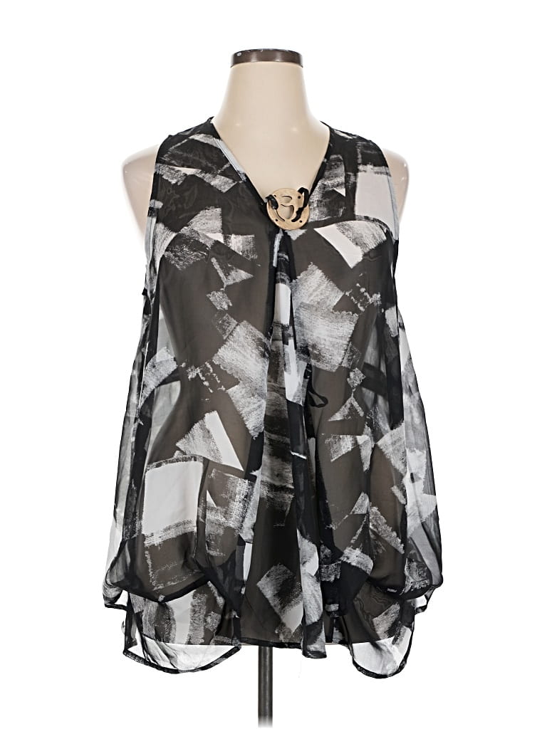 Pre-owned Assorted Brands Sleeveless Blouse In Black