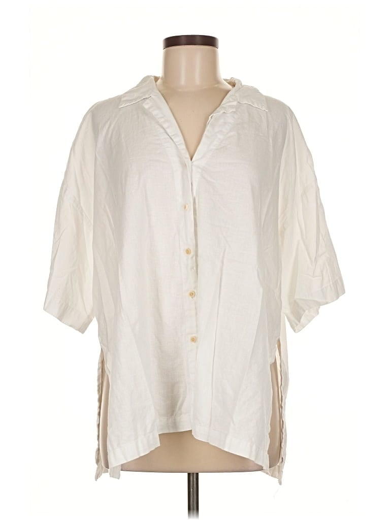 Pre-owned Zulu & Zephyr Short Sleeve Blouse In White