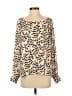 CAbi 100% Polyester Animal Print Ivory Long Sleeve Blouse Size XS - photo 1