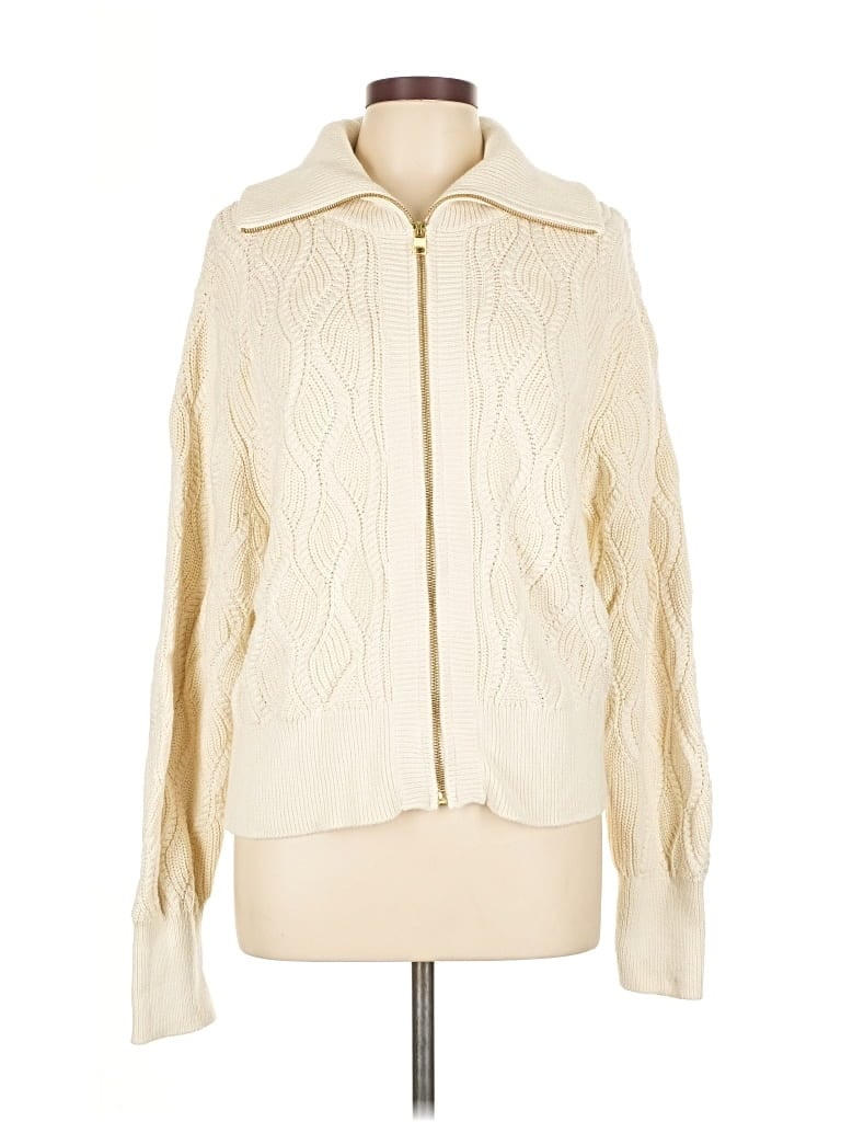 Pre-owned Varley Cardigan Sweater In White