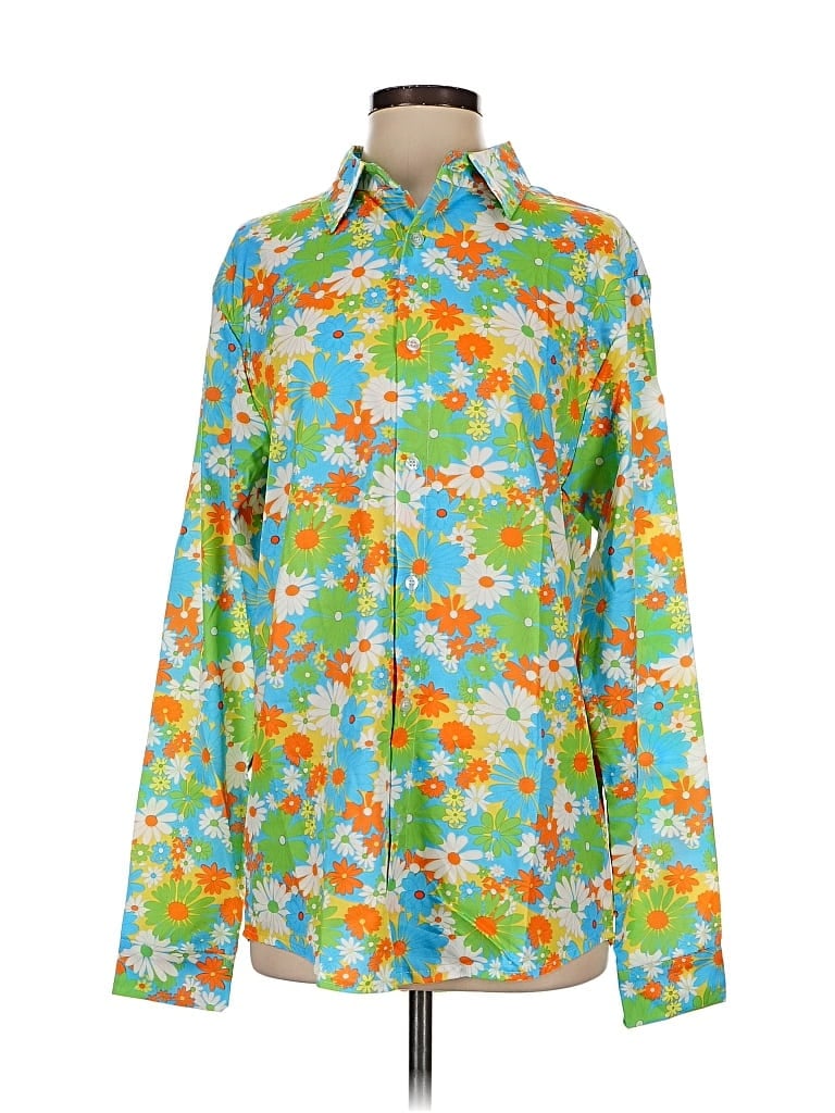 Pre-owned Unbranded Long Sleeve Blouse In Green