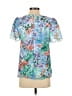 Susan Graver 100% Polyester Blue Short Sleeve Blouse Size XXS - photo 2