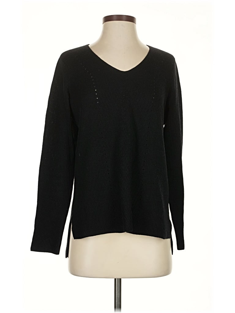 Pre-owned J. Mclaughlin Long Sleeve Top Black V Neck Tops