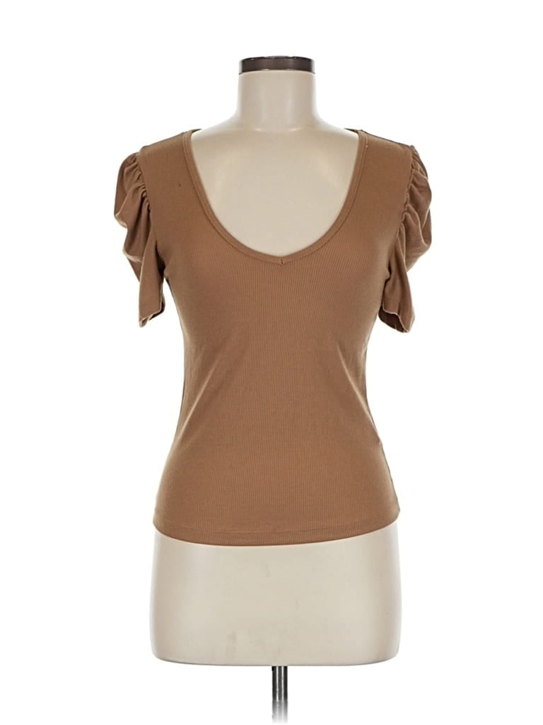 Pre-owned Unbranded Short Sleeve T-shirt In Brown