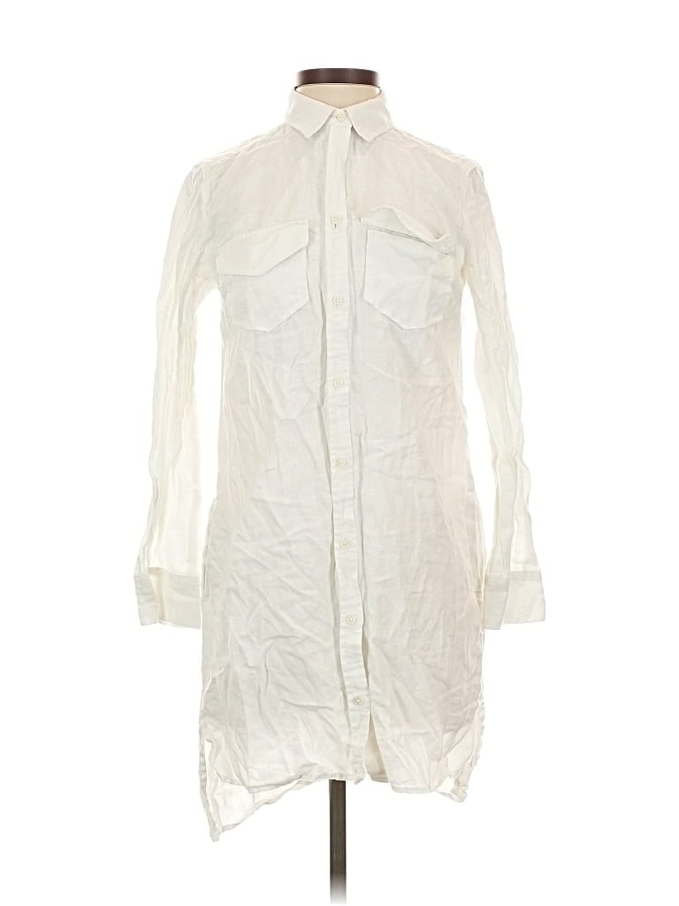 Pre-owned Banana Republic 3/4 Sleeve Button Down Shirt In White