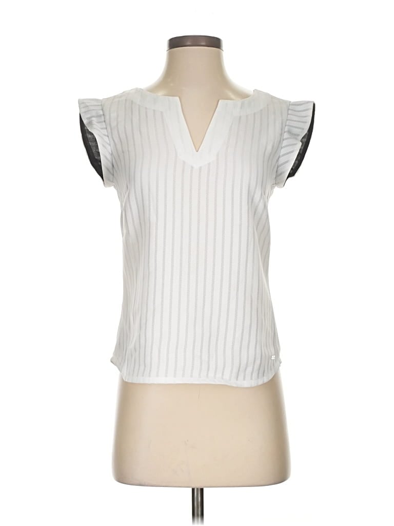 Pre-owned Armani Exchange Sleeveless Blouse In White