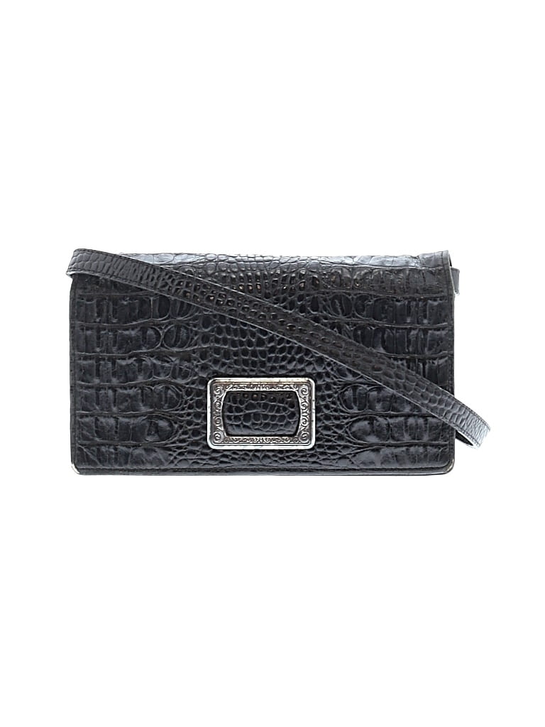 Pre-owned Brighton Leather Crossbody Bag In Black