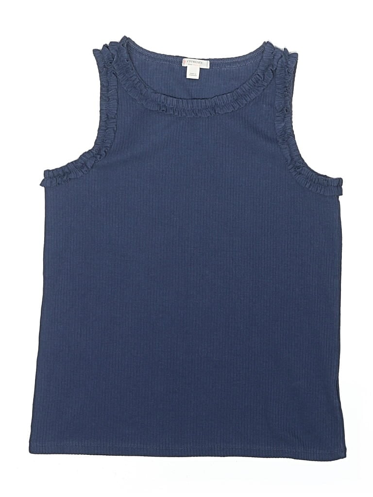 Pre-owned Crewcuts Kids' Sleeveless Top Blue Crew Neck Tops