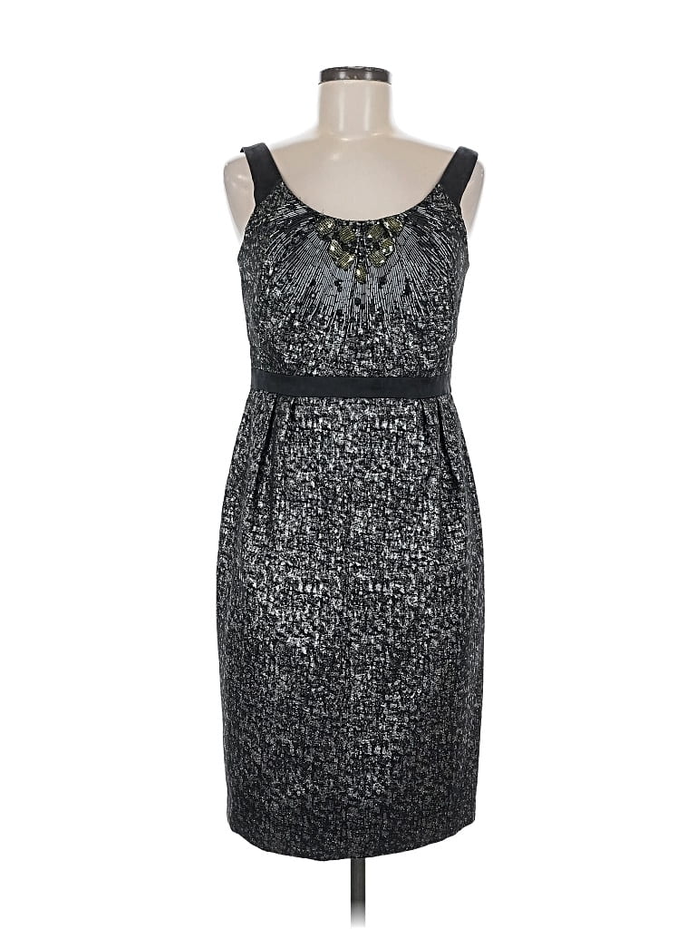 Pre-owned Carmen Marc Valvo Cocktail Dress In Silver