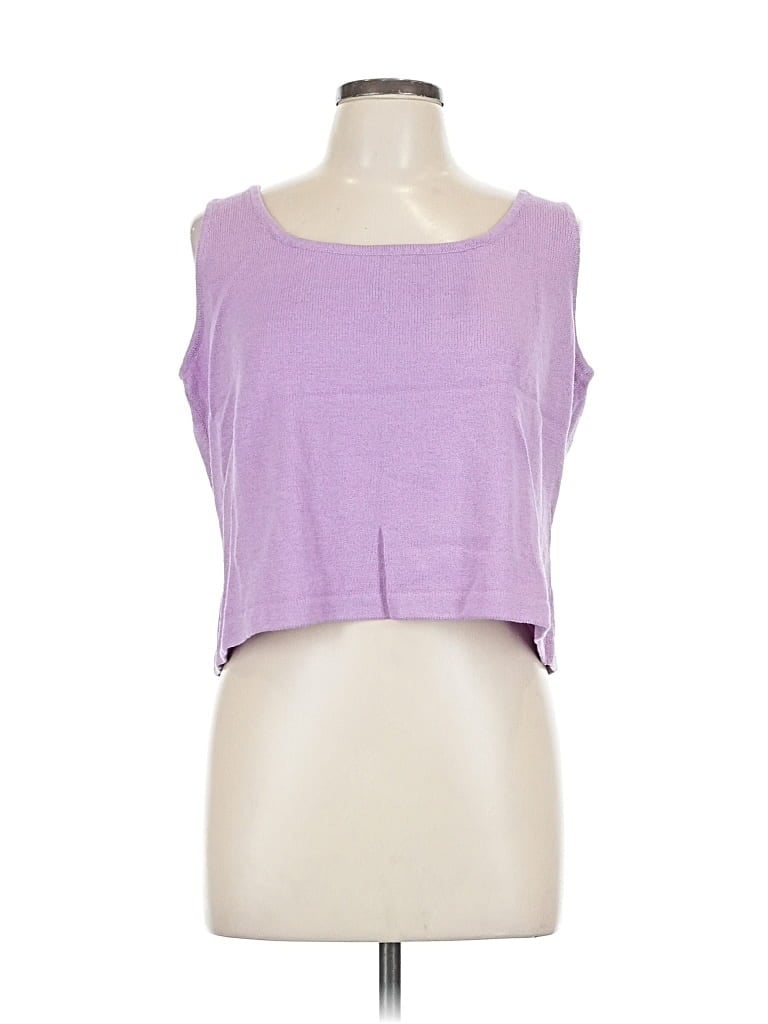 Pre-owned St John Sleeveless Top Purple Scoop Neck Tops