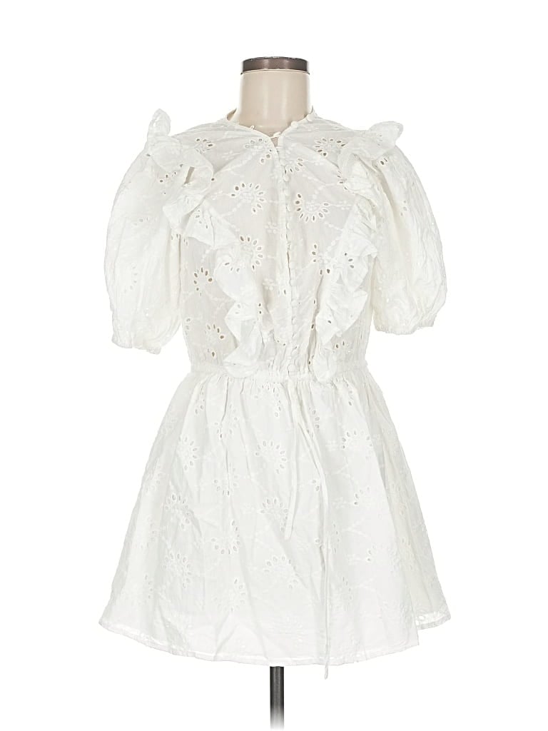 Pre-owned Miou Muse Cocktail Dress In White