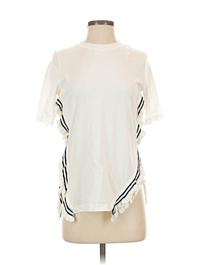 Pre-owned 3.1 Phillip Lim Short Sleeve Top Ivory Crew Neck Tops In White