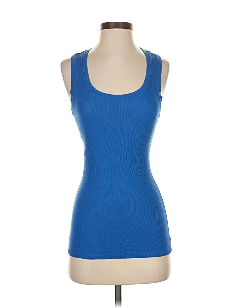 Pre-owned Bcbgmaxazria Tank Top Blue Square Neckline Tops