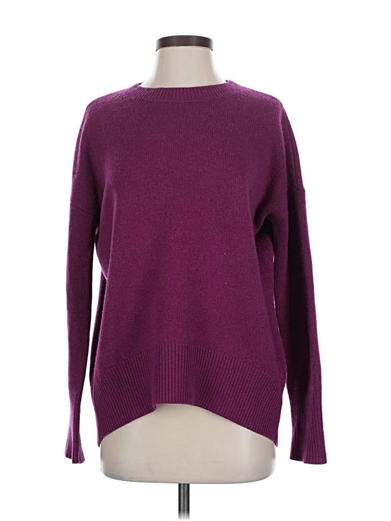 Pre-owned Theory Cashmere Pullover Sweater In Purple