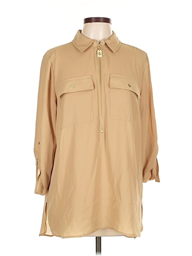 Pre-owned Michael Michael Kors 3/4 Sleeve Blouse In Brown