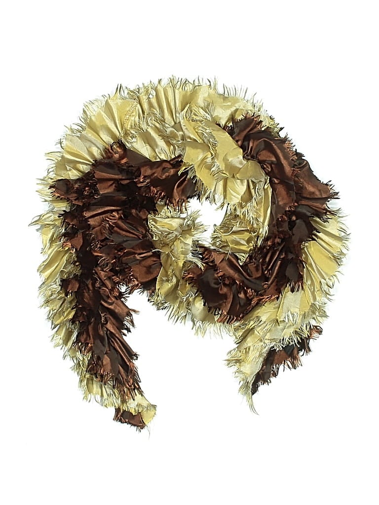 Pre-owned Unbranded Silk Scarf In Brown