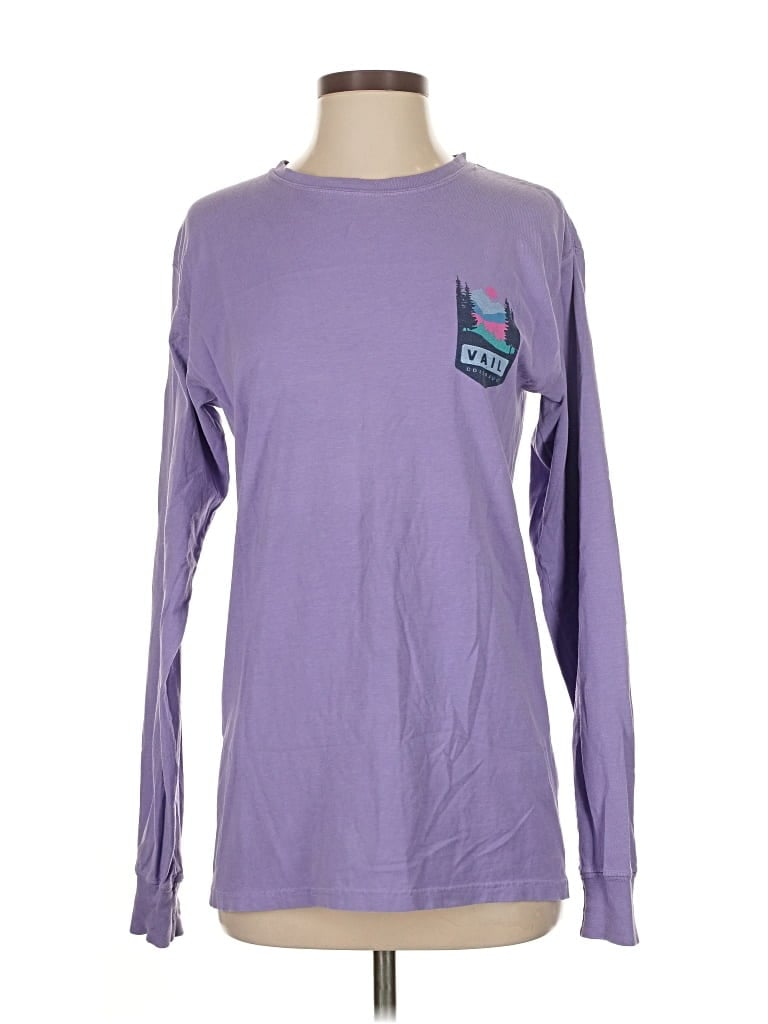 Pre-owned Comfort Wash Long Sleeve T-shirt In Purple