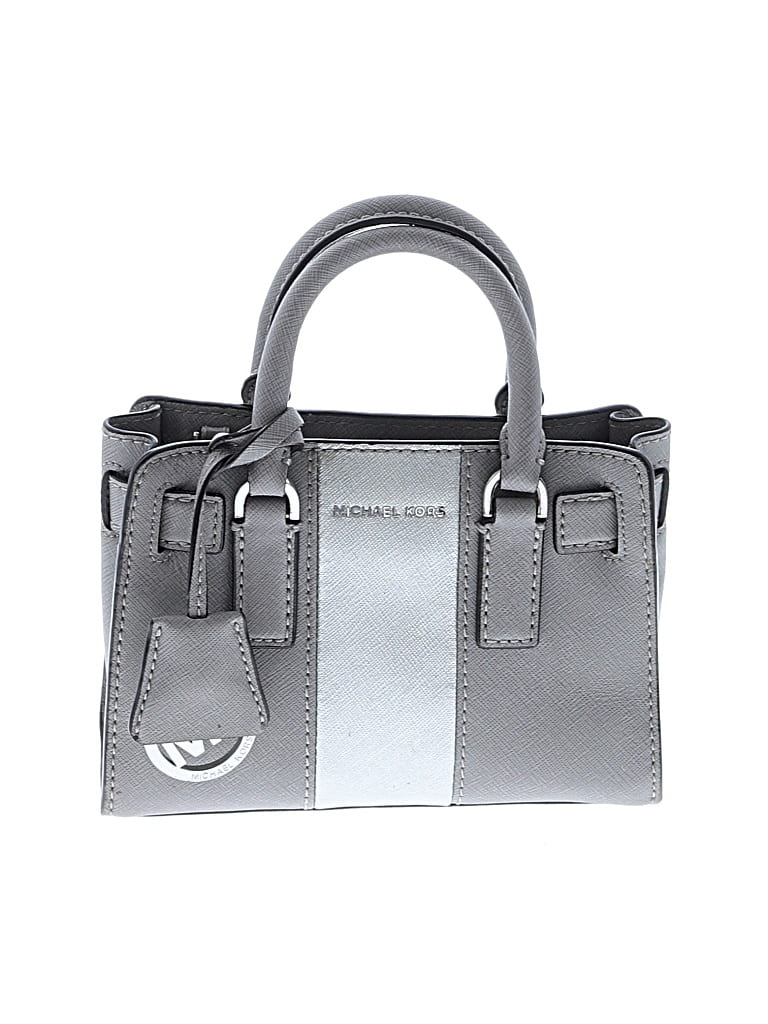 Pre-owned Michael Michael Kors Leather Satchel In Gray