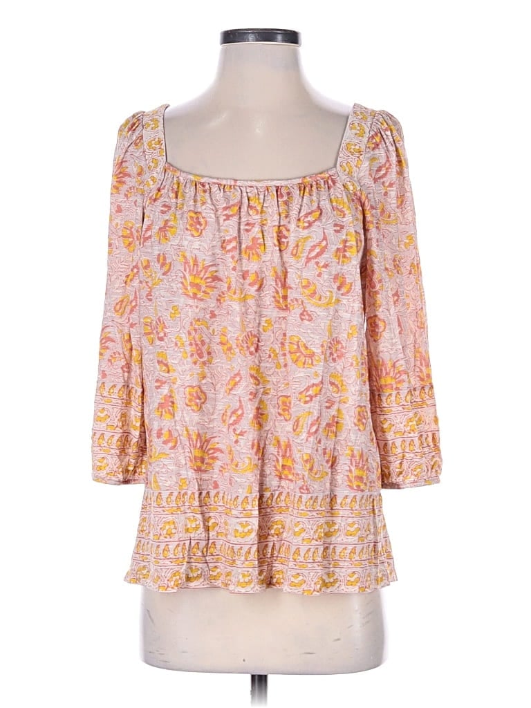 Pre-owned Lucky Brand 3/4 Sleeve Blouse In Pink