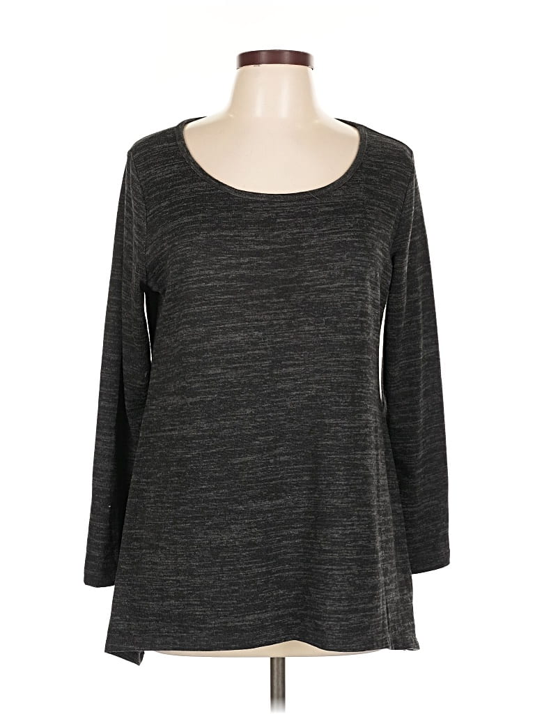 Pre-owned Jones New York Signature 3/4 Sleeve T-shirt In Gray