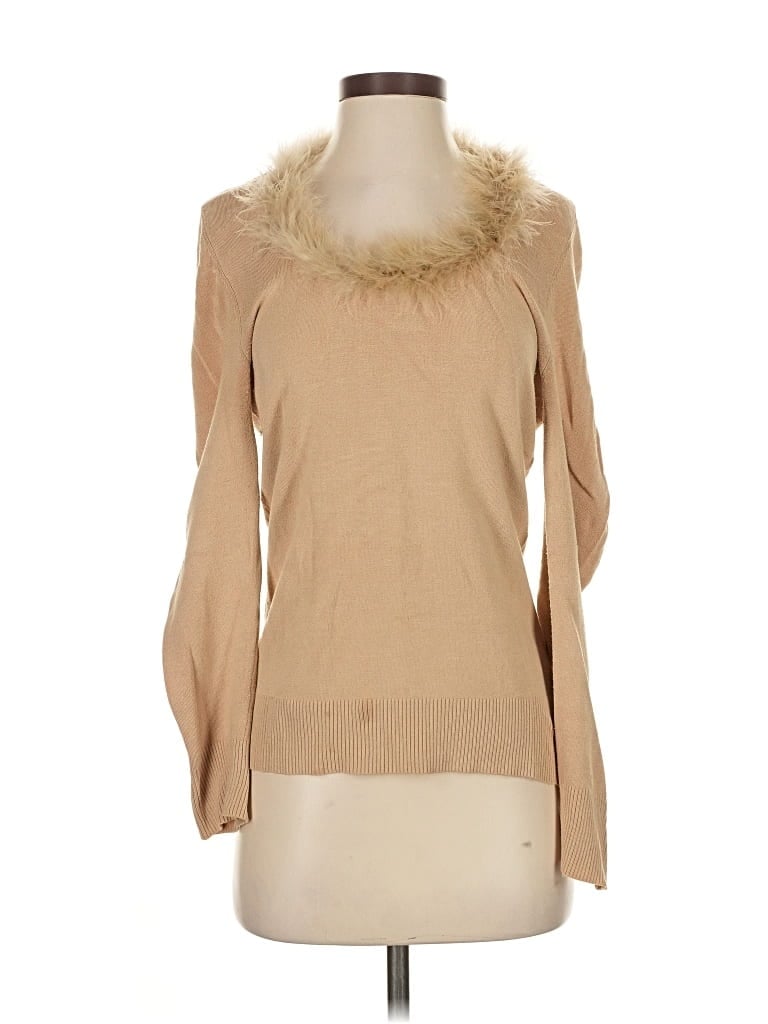 Pre-owned Max Studio Silk Cardigan Sweater In Brown