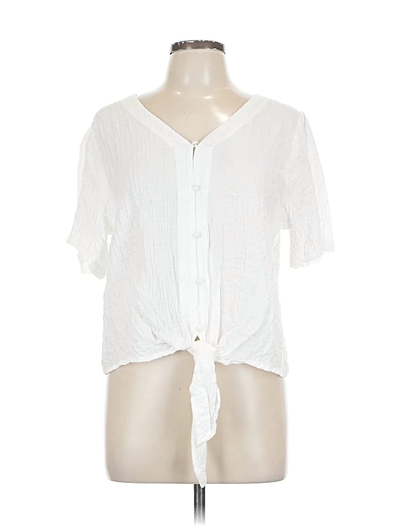 Pre-owned Jane And Delancey Short Sleeve Blouse In White